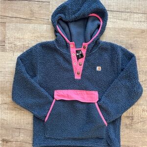 Carhartt Kids Fleece Hoodie in Navy and Pink